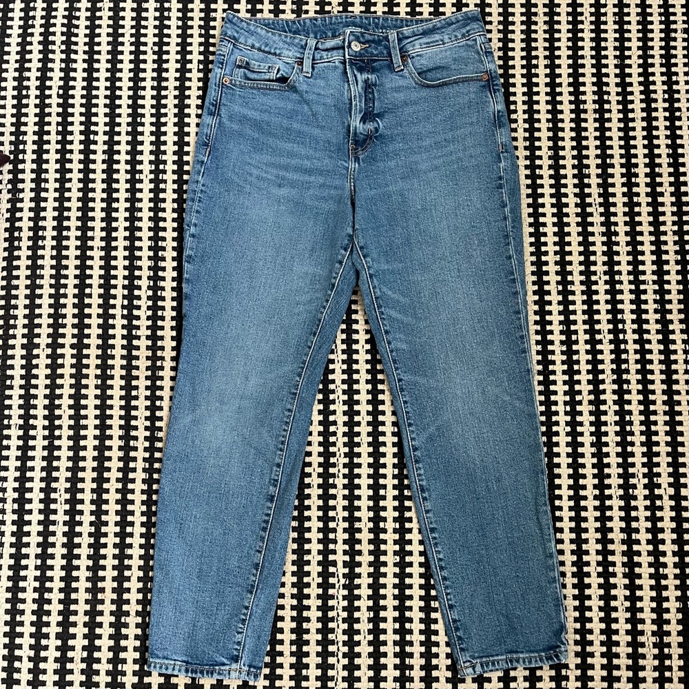 Old Navy High Waisted OG Straight Medium Wash Denim Jeans Size 10